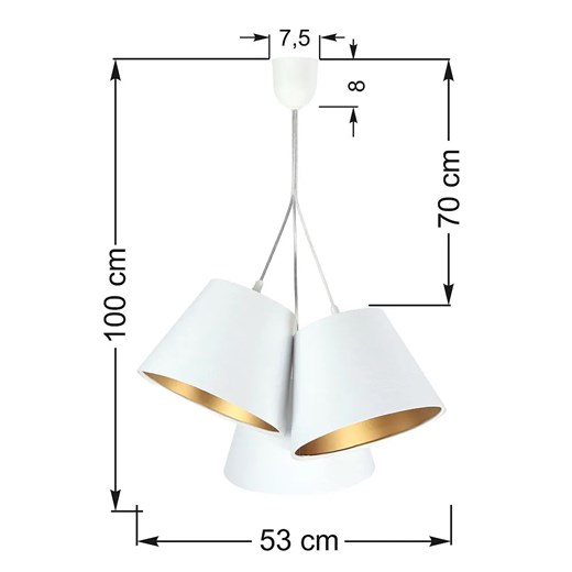Biało-złota lampa wisząca welurowa - EXX67-Semina Lumes One Size Edinos.pl