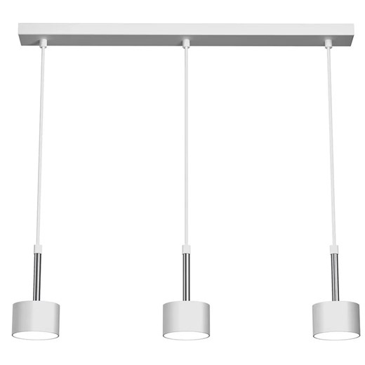 Biało-srebrna lampa z potrójnym abażurem - N024-Umer ze sklepu Edinos.pl w kategorii Lampy wiszące - zdjęcie 172343580