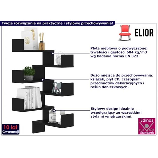Czarny komplet 2 półek - Ejnori Elior One Size okazja Edinos.pl