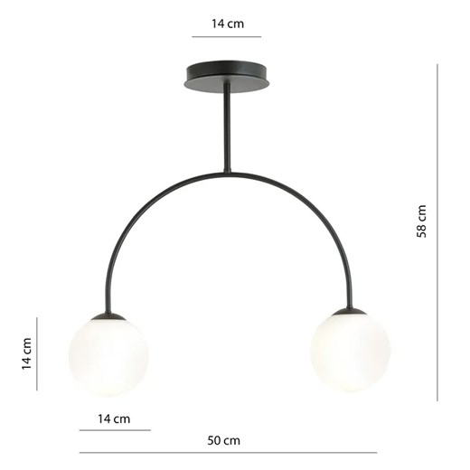 Loftowa lampa sufitowa z mlecznymi kloszami - D114-Inos Lumes One Size Edinos.pl
