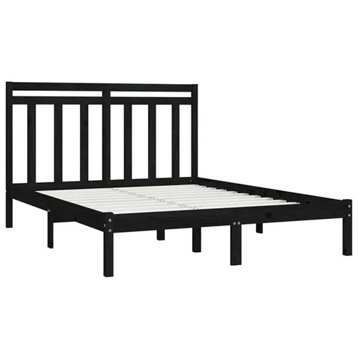 Czarne dwuosobowe łóżko drewniane 140x200 - Selmo 5X Elior One Size Edinos.pl
