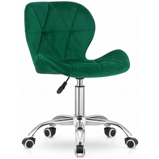 Zielony aksamitny pikowany fotel biurowy - Renes 4X ze sklepu Edinos.pl w kategorii Krzesła biurowe - zdjęcie 172343980