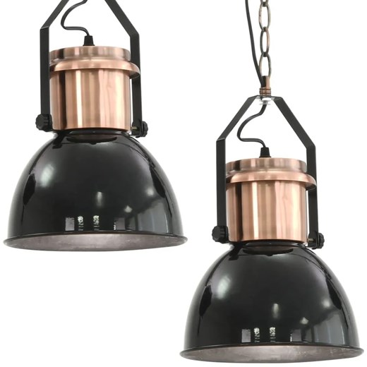 Czarna lampa wisząca w stylu loftowym 2 sztuki - EX156-Nilos Lumes One Size Edinos.pl