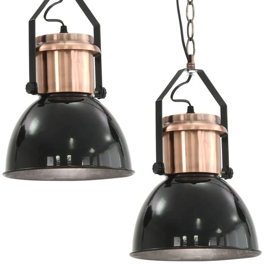 Czarna lampa wisząca w stylu loftowym 2 sztuki - EX156 P1-H59 ze sklepu Edinos.pl w kategorii Lampy wiszące - zdjęcie 172344024