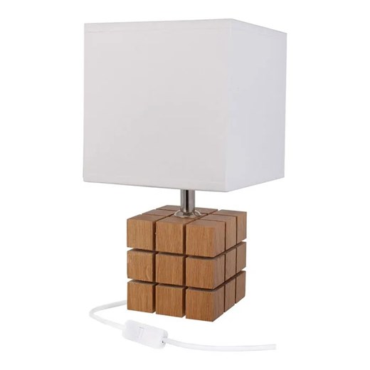 Brązowa drewniana lampka nocna kostka - S230-Revila Lumes One Size Edinos.pl
