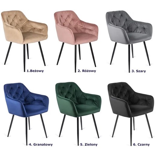 Granatowe pikowane krzesło fotelowe - Damo Elior One Size Edinos.pl