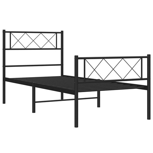 Czarne metalowe łóżko pojedyncze 100x200cm - Espux Elior One Size Edinos.pl