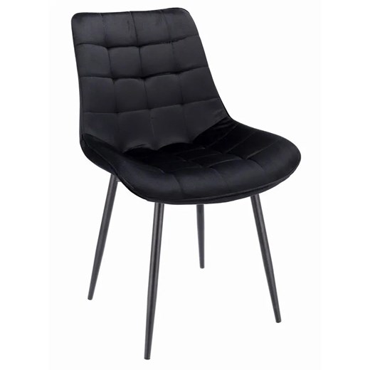 Czarne nowoczesne welurowe krzesło - Amos ze sklepu Edinos.pl w kategorii Krzesła - zdjęcie 172345163