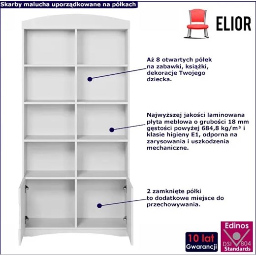 Regał dla dziecka Pinokio 7X - biały Elior One Size Edinos.pl