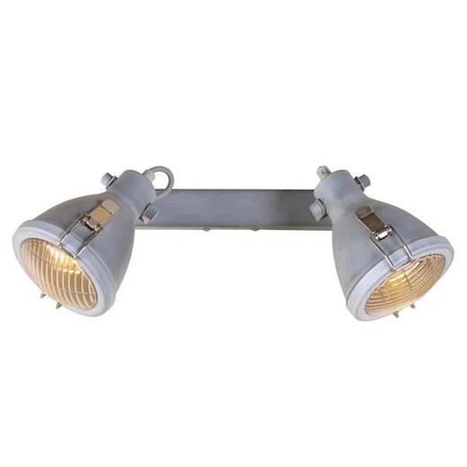 Szara lampa sufitowa dwa reflektory na listwie K6-M24 ze sklepu Edinos.pl w kategorii Lampy sufitowe - zdjęcie 172345391