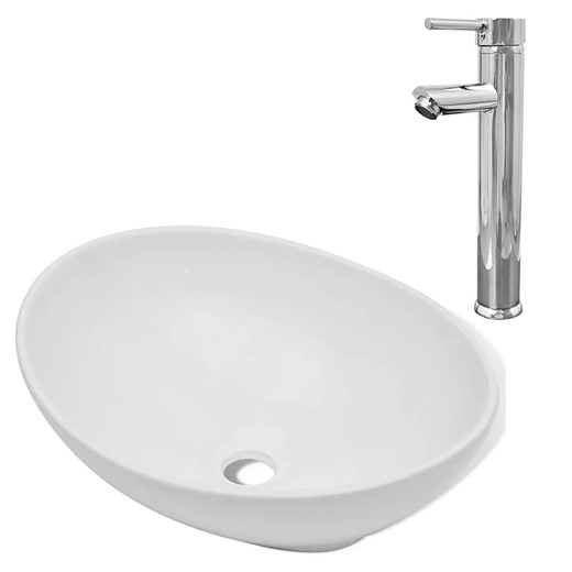 Komplet umywalki nablatowej z baterią - Leli 5X ze sklepu Edinos.pl w kategorii Łazienka - zdjęcie 172345401