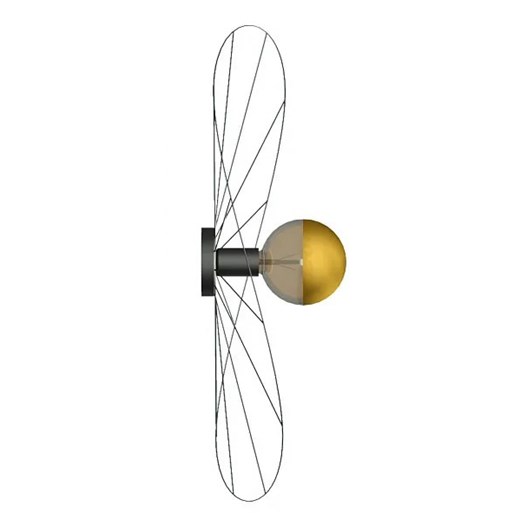 Czarny druciany kinkiet industrialny 140 cm - EX604-Eskolo Lumes One Size Edinos.pl