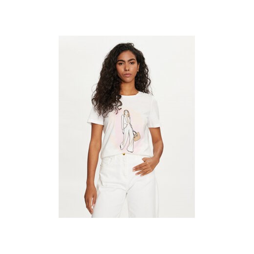Vero Moda T-Shirt Petra 10308694 Biały Regular Fit ze sklepu MODIVO w kategorii Bluzki damskie - zdjęcie 172345914