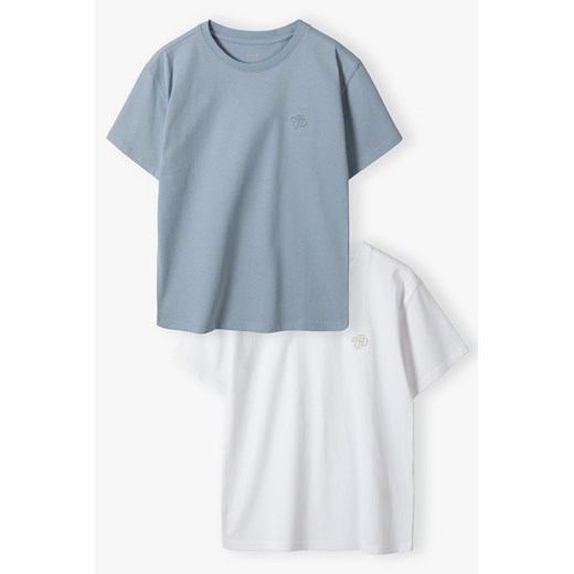 Bawełniane t-shirty dla chłopca - niebieski i biały - Limited Edition ze sklepu 5.10.15 w kategorii T-shirty chłopięce - zdjęcie 172347160