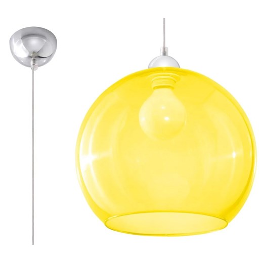 Szklana lampa wisząca kula LED E830-Bals - żółty ze sklepu Edinos.pl w kategorii Lampy wiszące - zdjęcie 172347742