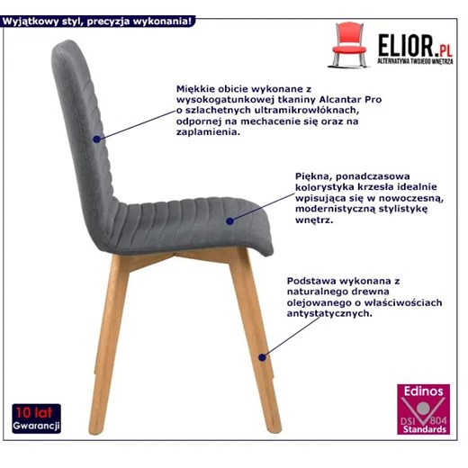 Szare krzesło tapicerowane - Savio Elior One Size Edinos.pl