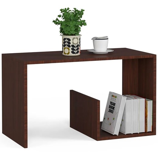Minimalistyczny stolik kawowy z półką  wenge - Roster ze sklepu Edinos.pl w kategorii Stoliki kawowe - zdjęcie 172348214