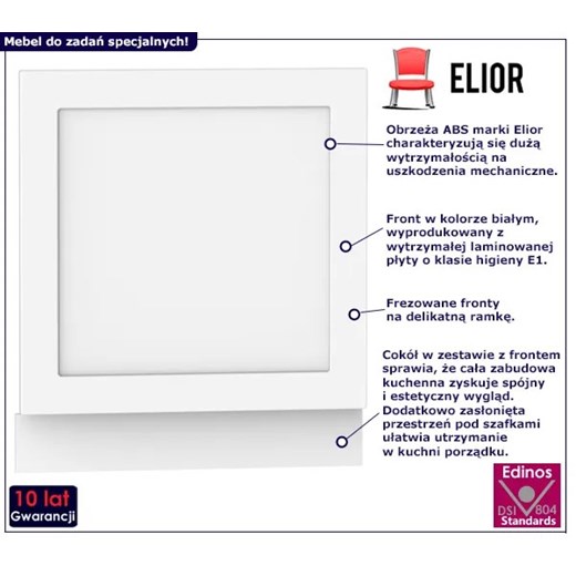 Biały front kuchenny do zabudowy zmywarki - Pergio 27X 60 cm Elior One Size Edinos.pl