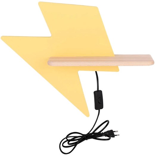 Żółta lampka nocna błyskawica z przewodem - K040 D9-D59 ze sklepu Edinos.pl w kategorii Lampy dziecięce - zdjęcie 172348354