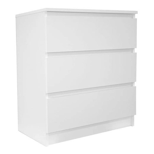 Biała minimalistyczna komoda z 3 szufladami - Hisa 5X ze sklepu Edinos.pl w kategorii Komody - zdjęcie 172348501