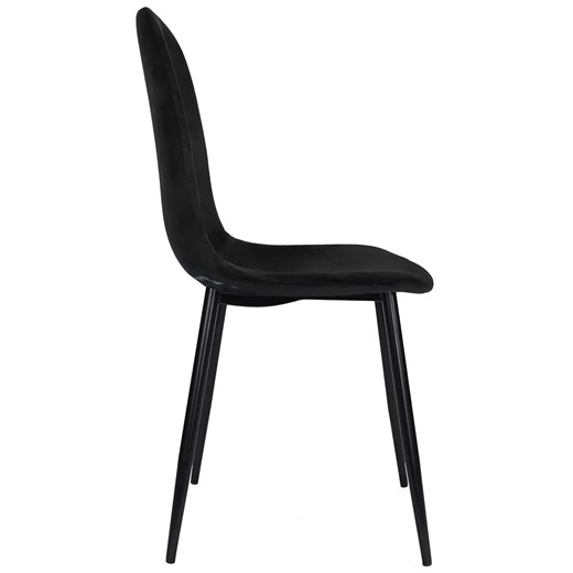 Czarne gładkie krzesło welurowe - Rosato 3X Elior One Size Edinos.pl