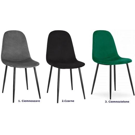 Czarne gładkie krzesło welurowe - Rosato 3X Elior One Size Edinos.pl