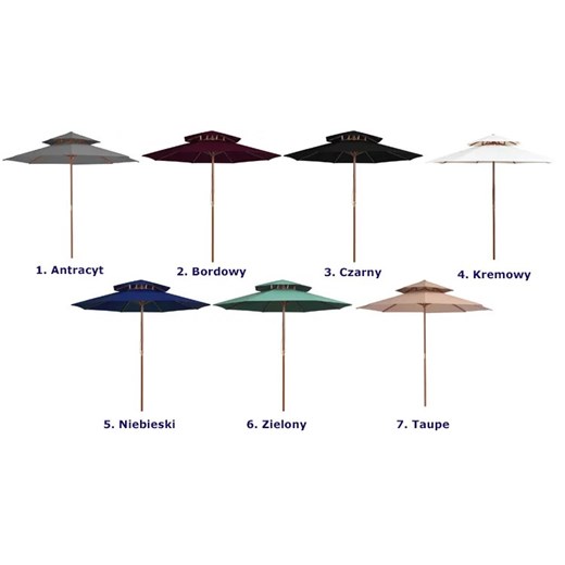 Kremowy parasol ogrodowy z drewnianym słupkiem - Serenity Elior One Size wyprzedaż Edinos.pl