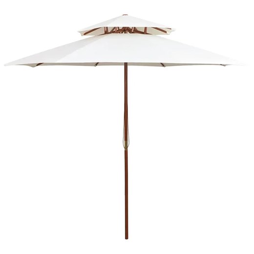 Kremowy parasol ogrodowy z drewnianym słupkiem - Serenity Elior One Size wyprzedaż Edinos.pl