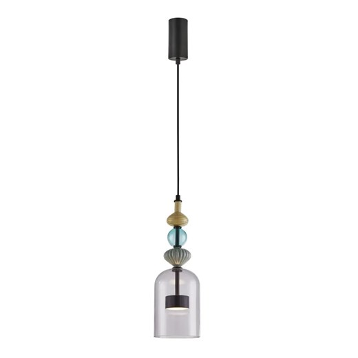 Czarna lampa wisząca ze szklanym kloszem - K396 M3-S51 ze sklepu Edinos.pl w kategorii Lampy wiszące - zdjęcie 172349103