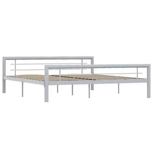 Szare metalowe łózko dwuosobowe 160x200 cm - Sintra ze sklepu Edinos.pl w kategorii Łóżka i materace - zdjęcie 172349172