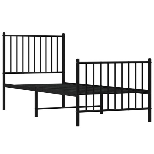 Czarne metalowe łózko pojedyncze 80x200 cm - Romaxo Elior One Size Edinos.pl