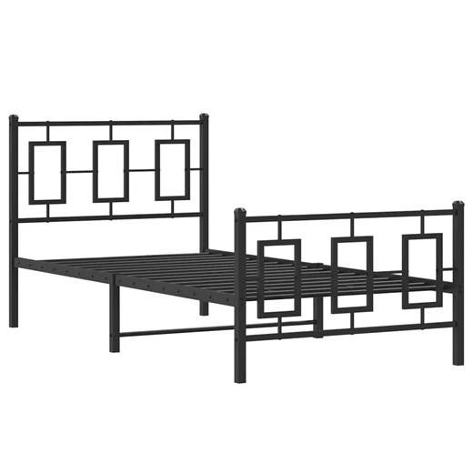Czarne metalowe łóżko industrialne 100x200cm - Lenra ze sklepu Edinos.pl w kategorii Łóżka i materace - zdjęcie 172349332