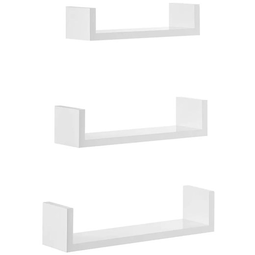 Komplet 3 białych półek ściennych nowoczesnych - Asoka ze sklepu Edinos.pl w kategorii Półki - zdjęcie 172349482