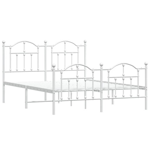 Białe metalowe łóżko małżeńskie 140x200 cm - Azos ze sklepu Edinos.pl w kategorii Łóżka i materace - zdjęcie 172349530