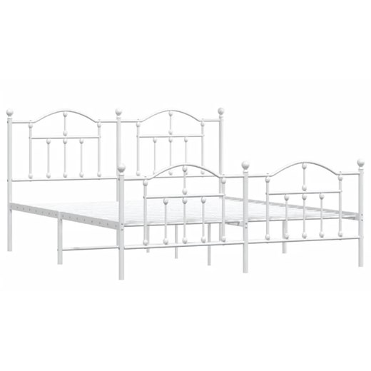 Białe metalowe łóżko małżeńskie 160x200 cm K2-S14 ze sklepu Edinos.pl w kategorii Łóżka i materace - zdjęcie 172349534