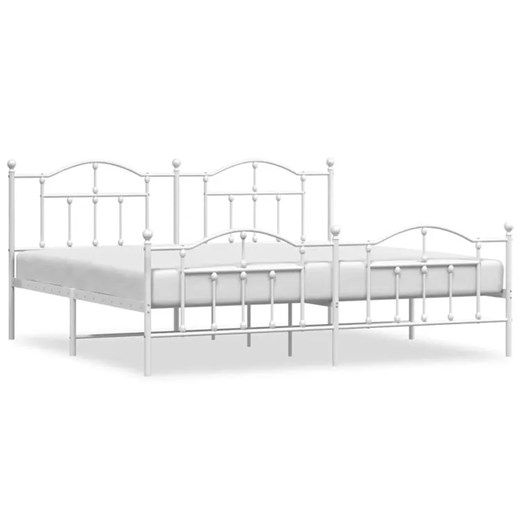 Białe metalowe łóżko industrialne 200x200 cm - Wroxo Elior One Size Edinos.pl