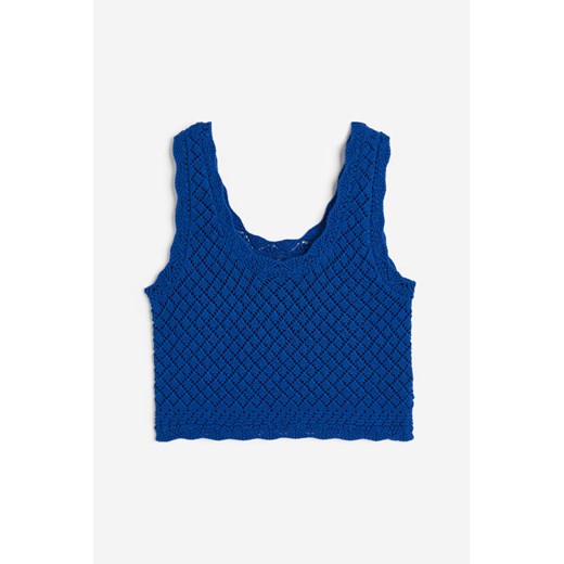 H & M - Dzianinowy top bez rękawów - Niebieski H & M XS H&M
