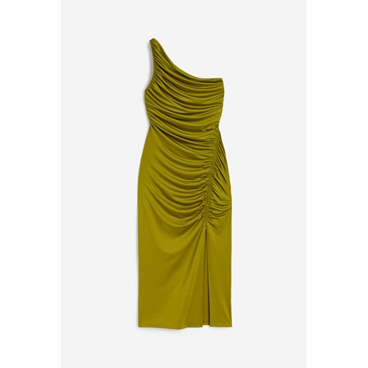 H & M - Drapowana sukienka na jedno ramię - Zielony ze sklepu H&M w kategorii Sukienki - zdjęcie 172351523