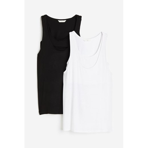 H & M - MAMA Koszulka dla karmiącej Before & After 2-pak - Biały ze sklepu H&M w kategorii Bluzki ciążowe - zdjęcie 172351540