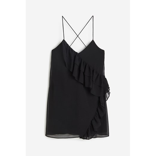 H & M - Sukienka mini z falbaną - Czarny H & M M H&M