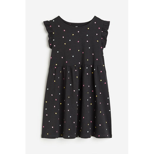 H & M - Sukienka z bawełnianego dżerseju - Szary ze sklepu H&M w kategorii Sukienki dziewczęce - zdjęcie 172351601