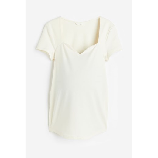 H & M - MAMA Dżersejowy top - Biały ze sklepu H&M w kategorii Bluzki ciążowe - zdjęcie 172351631