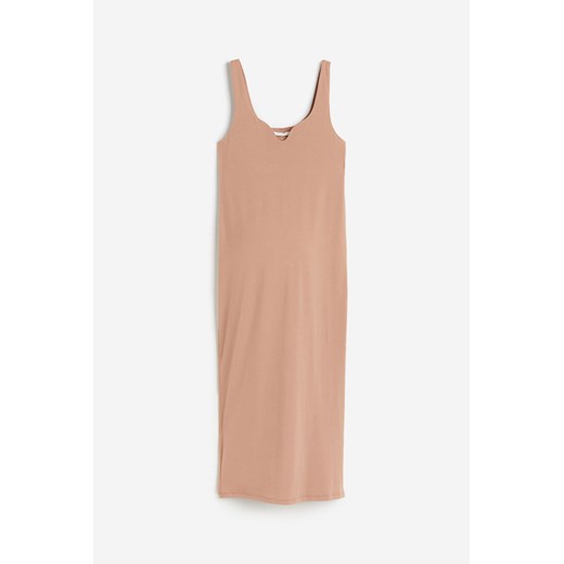 H & M - MAMA Dżersejowa sukienka - Beżowy ze sklepu H&M w kategorii Sukienki ciążowe - zdjęcie 172351644