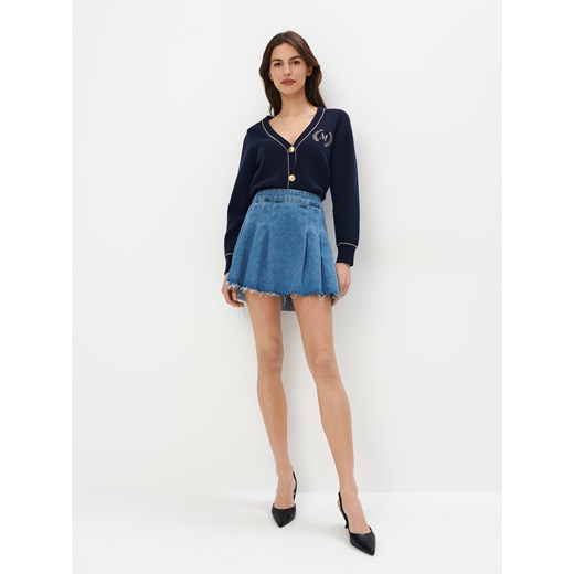 Mohito - Jeansowa spódnica mini - niebieski ze sklepu Mohito w kategorii Spódnice - zdjęcie 172352633
