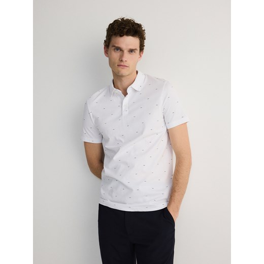 Reserved - Koszulka polo regular - biały ze sklepu Reserved w kategorii T-shirty męskie - zdjęcie 172353022