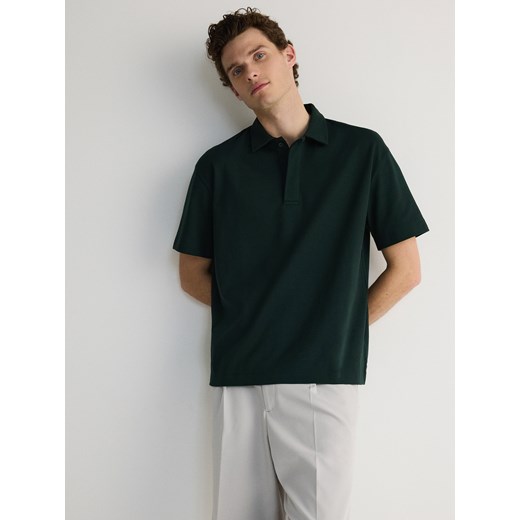Reserved - Koszulka polo boxy - zielony ze sklepu Reserved w kategorii T-shirty męskie - zdjęcie 172353054