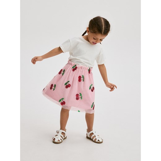 Reserved - Tiulowa spódnica z cekinami - pastelowy róż ze sklepu Reserved w kategorii Sukienki niemowlęce - zdjęcie 172353183