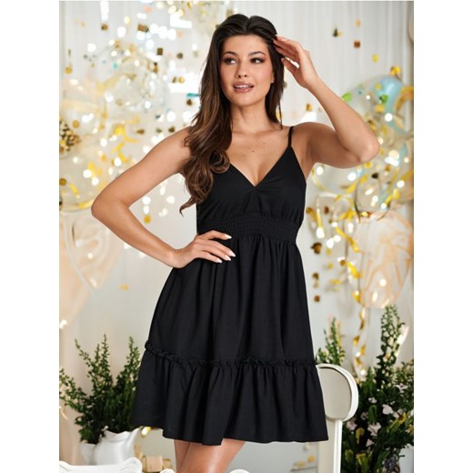 Sinsay - Sukienka mini z falbanami - czarny ze sklepu Sinsay w kategorii Sukienki - zdjęcie 172353971