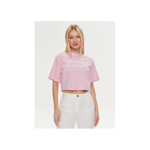 Guess T-Shirt Dakota V4GI13 JA914 Różowy Boxy Fit ze sklepu MODIVO w kategorii Bluzki damskie - zdjęcie 172355271