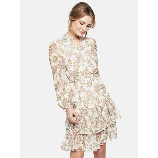 Kwiecista sukienka mini z falbankami L'AF Riana ze sklepu Eye For Fashion w kategorii Sukienki - zdjęcie 172355404